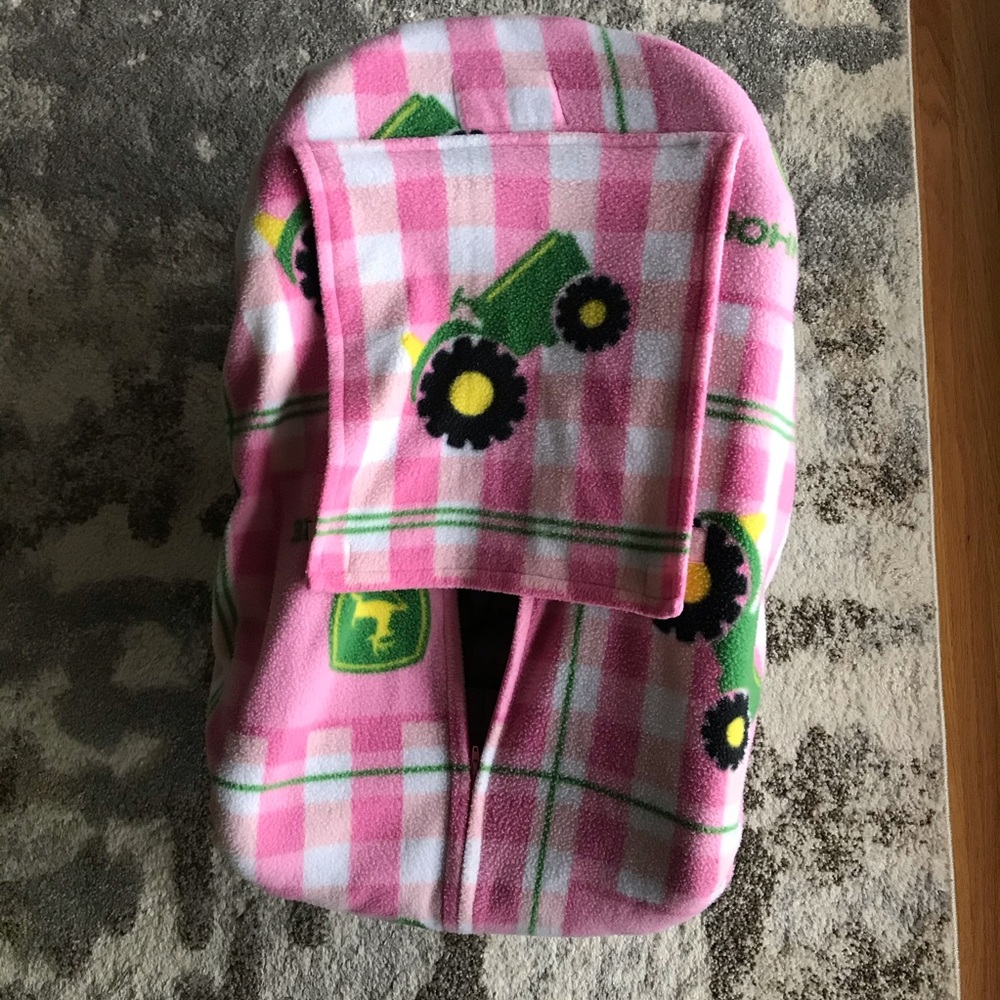 Handmade John Deere girl print car seat cover